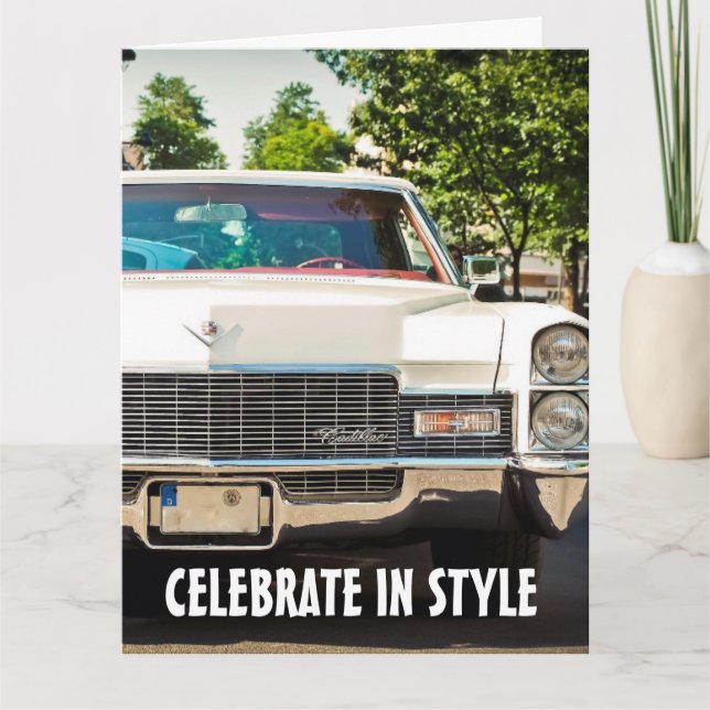 CARTÕES DE ANIVERSÁRIO DE CARRO CLÁSSICO (Frente)