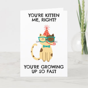 cartões de aniversário de gatinhos engraçados