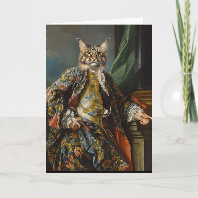 CARTÕES DE ANIVERSÁRIO DE GATO DE RENAISSÂNCIA (Frente)