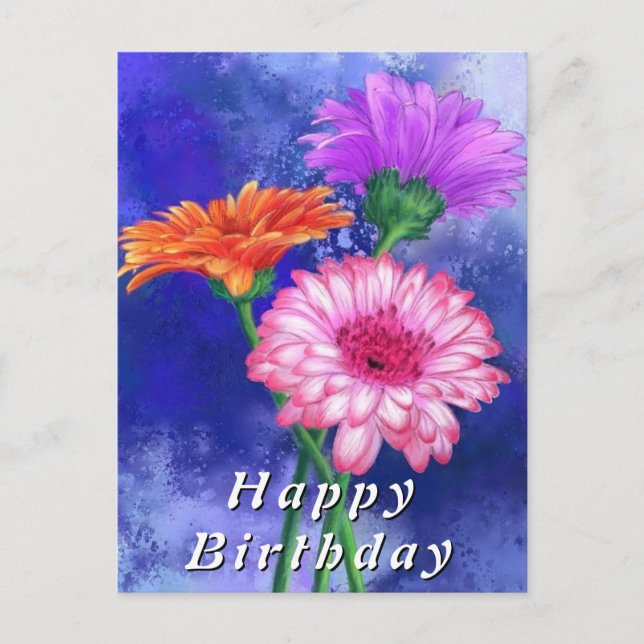 Cartões de Aniversário de Gerbera Daisies (Frente)