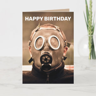CARTÕES DE ANIVERSÁRIO DE MÁSCARA DE GÁS
