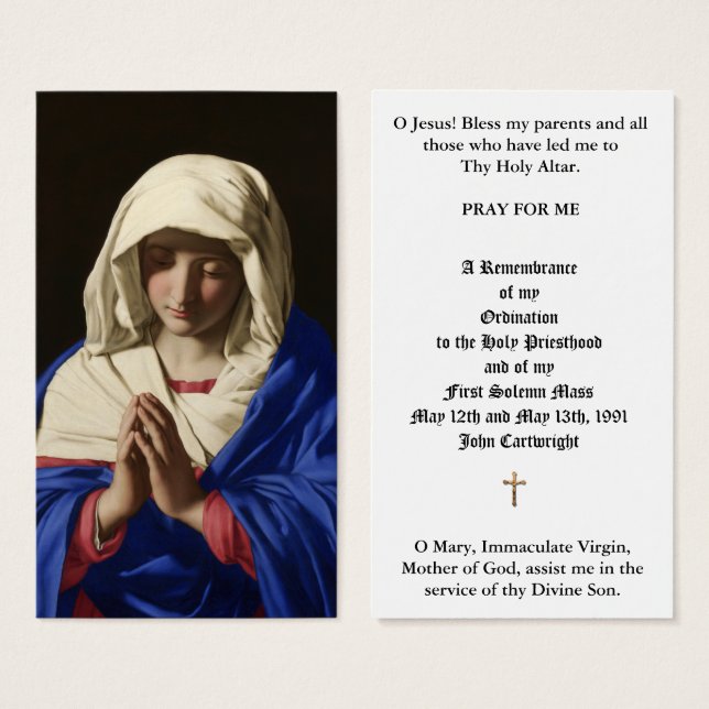 CARTÕES DE ANIVERSÁRIO DE ORDENAÇÃO DE PADRE CATÓL (Frente & Verso)