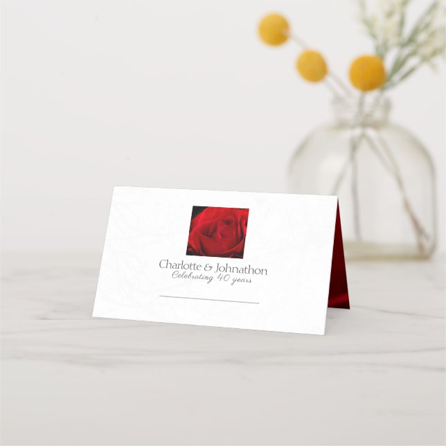 Cartões de aniversário de rubis do rosa 40º (Frente)