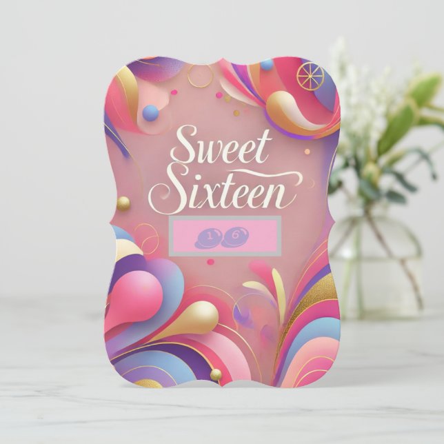 Cartões de Aniversário de Sweet Sixteen (Em pé/Frente)