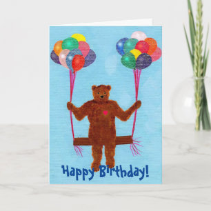 Cartões de aniversário de ursos de peluche giros g