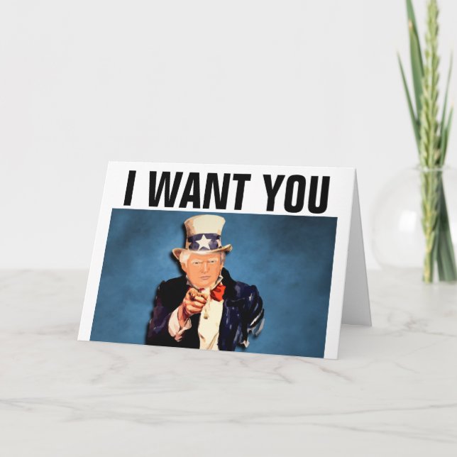 CARTÕES DE ANIVERSÁRIO DO DONALD TRUMP, TIO SAM (Frente)