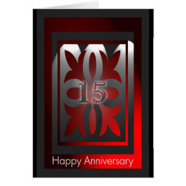 Cartões de Aniversário do Funcionário 15 Anos Verm