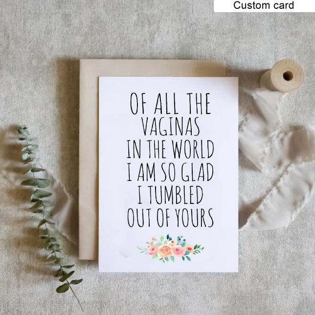 Cartões De Aniversário Engraçado Da Filha Floral I (Funny Mom Birthday Card From Daughter Floral Print)