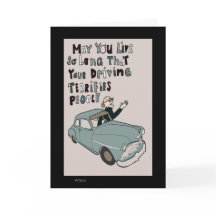 Cartões de aniversário engraçados dirigindo velho