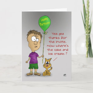 Cartões de aniversário engraçados: Gato irritad