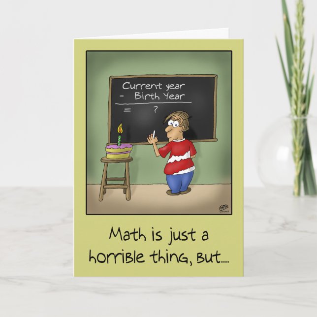 Cartões de Aniversário Engraçados: Matemática de A (Frente)