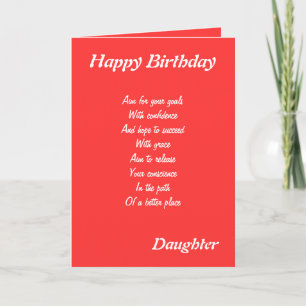Cartões de aniversário inspiradores da filha