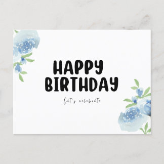 Cartões de aniversário minimalistas preto e branco