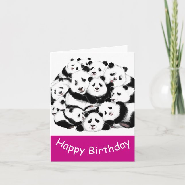 Cartões de aniversário Panda (Frente)