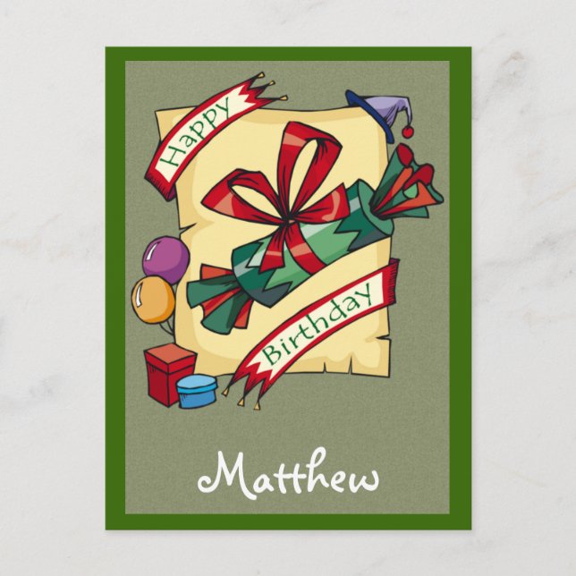 Cartões de aniversário personalizáveis (Frente)