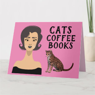 CARTÕES DE ANIVERSÁRIO RETRO WOMAN ART CAT