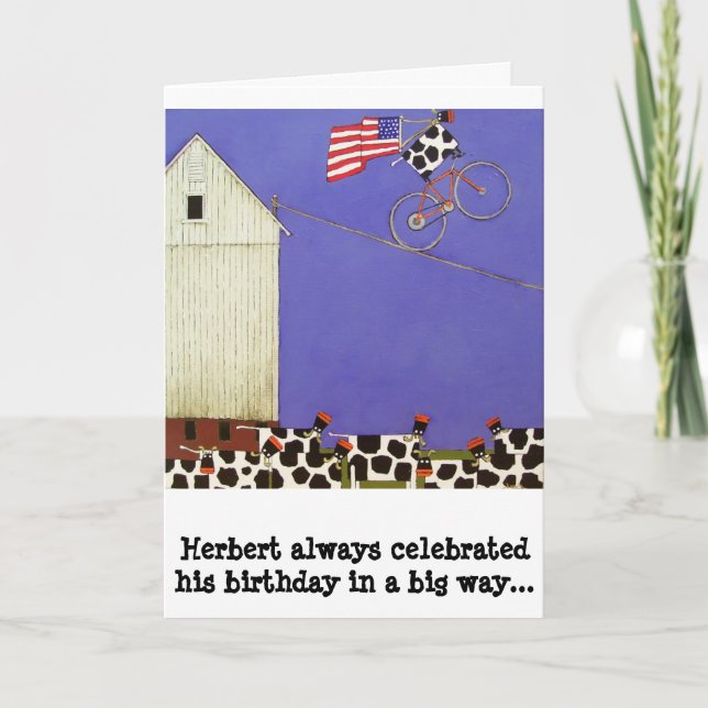 cartões de aniversário, vacas humorísticas (Frente)