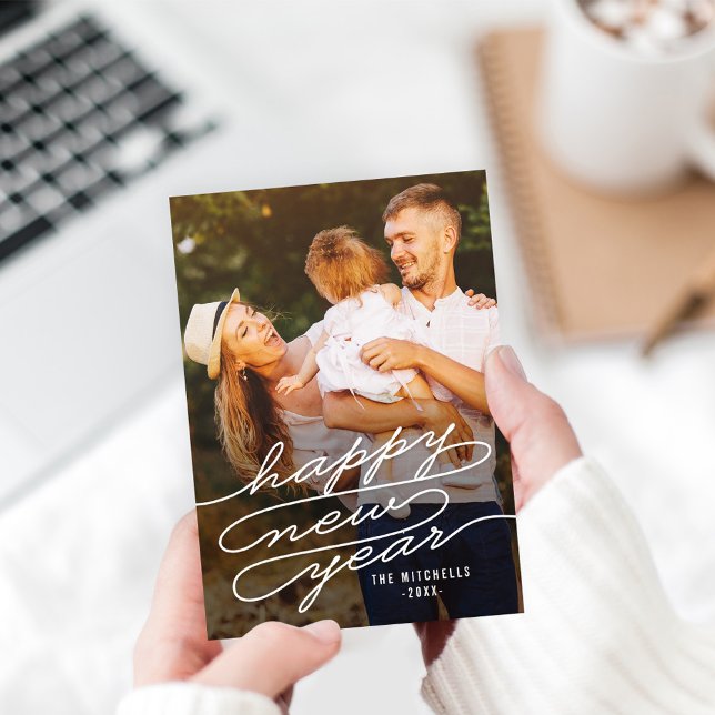 Cartões de Ano Novo Feliz Escrevendo EDITÁVEL (Criador carregado)