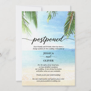 Cartões de Anúncio de Casamento Adiados Tema Praia