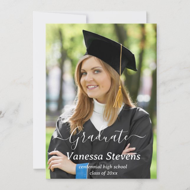 Cartões de anúncio de conclusão de colagem fotográ (Frente)