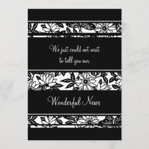 Cartões de Anúncio de Elopemento Floral Branco Pre