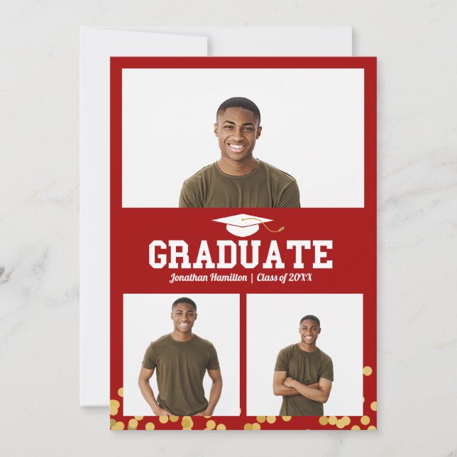 Cartões de Anúncio de Foto de Formatura do Ensino  (Frente)