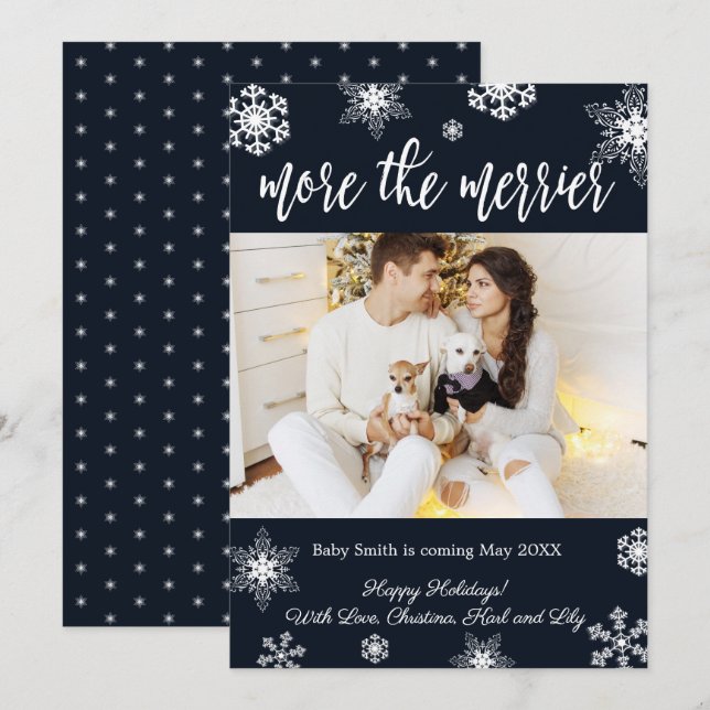 Cartões de anúncio de gravidez de Natal (Frente/Verso)