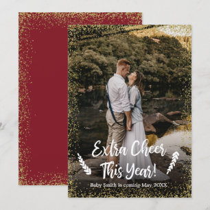 Cartões de Anúncio de Gravidez de Natal com Foto