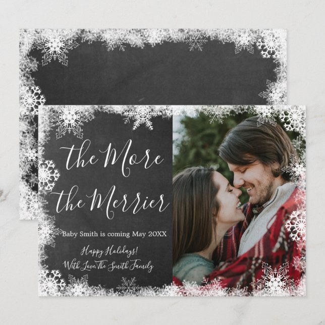 Cartões de Anúncio de Gravidez de Natal com Foto d (Frente/Verso)