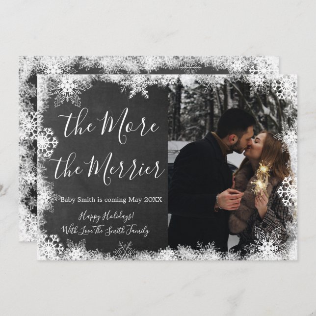 Cartões de Anúncio de Gravidez Foto Snowy (Frente/Verso)