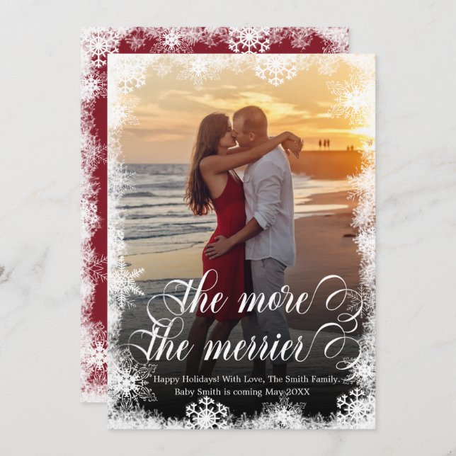 Cartões de Anúncio de Gravidez Foto Snowy (Frente/Verso)