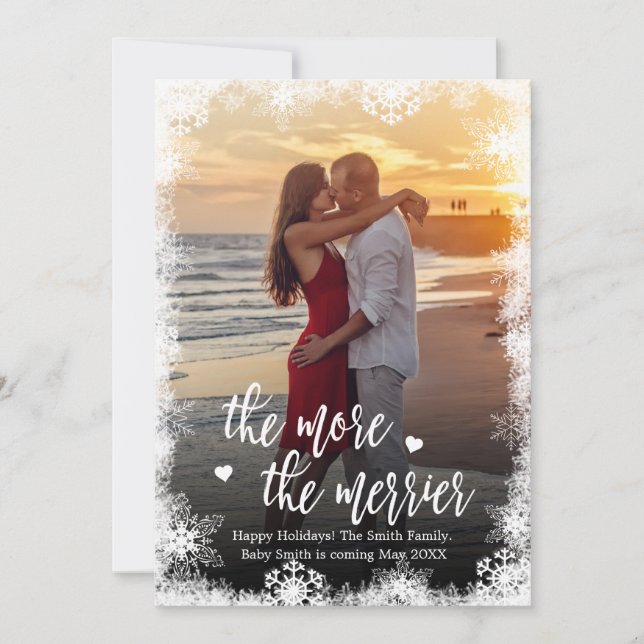Cartões de Anúncio de Gravidez Foto Snowy (Frente)