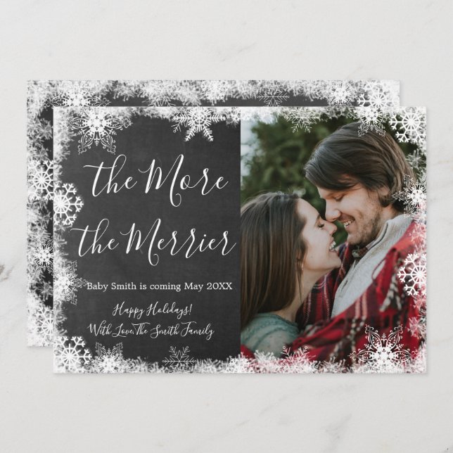 Cartões de Anúncio de Gravidez Foto Snowy (Frente/Verso)