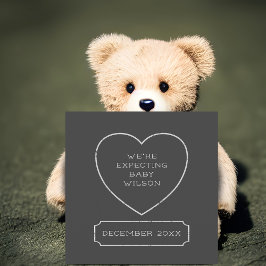 Cartões de Anúncio de Gravidez no Coração Rustic C