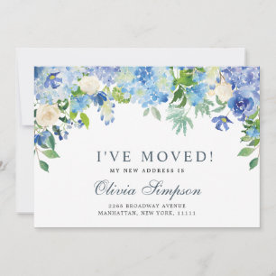 Cartões de Anúncio de Movimento Floral Blue Hydr
