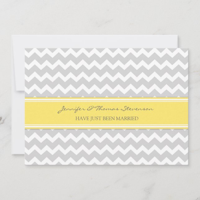 Cartões de anúncio de Recem casados Lemon Chevron  (Frente)