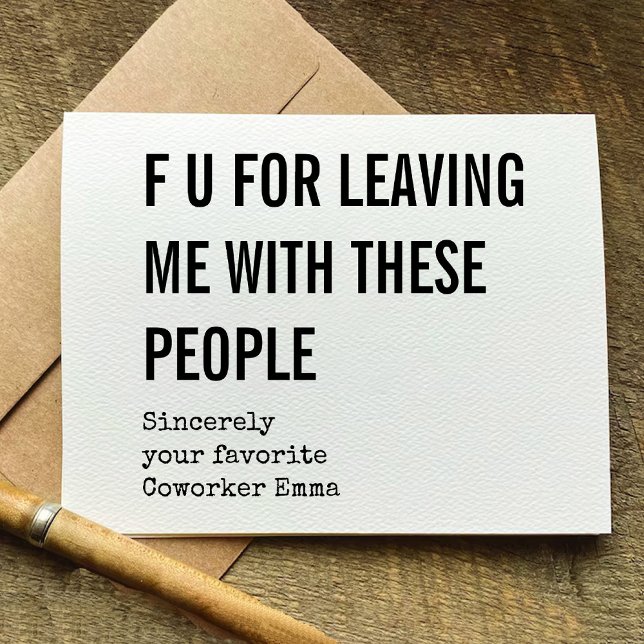Cartões de aposentadoria de adeus da Funny Coworke (Funny Coworker Goodbye Retirement Card)