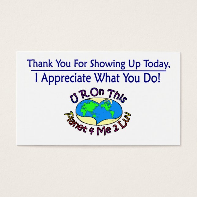 Cartões De Apreciação Que Mudam Este Planeta (Frente)