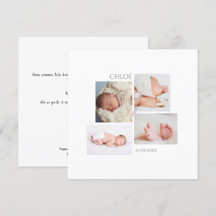 Cartões de arquivo de Fire-part de Naissance mín