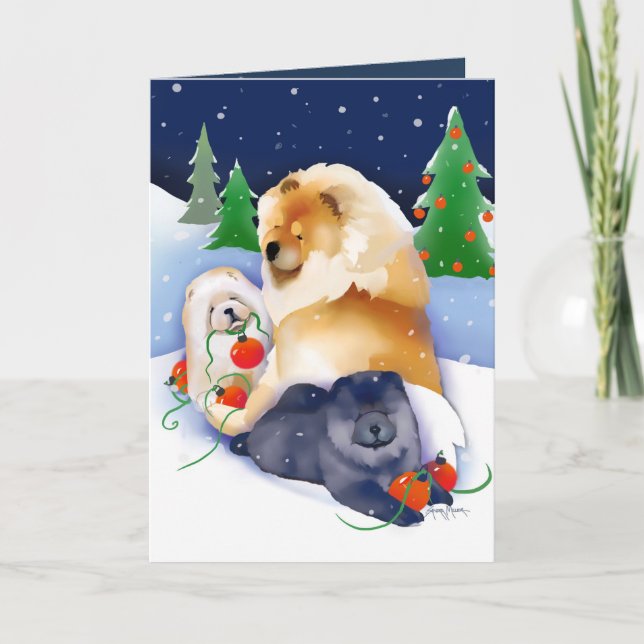 Cartões de arte Chow SNOWBABIES (Frente)