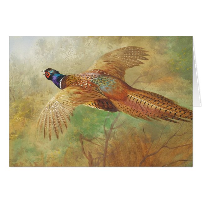 Cartões de arte de aves Archibald Thorburn Flying (Frente Horizontal)