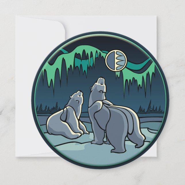 Cartões de Arte de Urso Polar Personalizados (Frente)