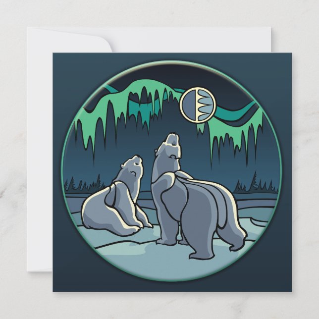 Cartões de Arte de Urso Polar Personalizados (Frente)