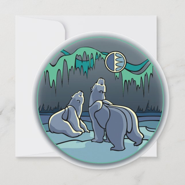 Cartões de Arte de Urso Polar Personalizados (Frente)