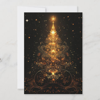 Cartões de Árvore de Natal de Abstrato Dourado