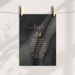 Cartões de Assento com Caligrafia Dourada e Ágata 