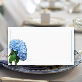 Cartões de Assento com Flor de Hortênsia Azul Real