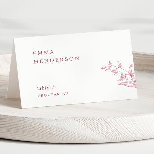 Cartões de Assento de Casamento Burgundy Elegante,