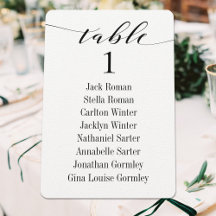 Cartões de Assento de Casamento com Caligrafia Pre