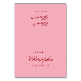 Cartões de Assento de Casamento Minimalista Rosa V